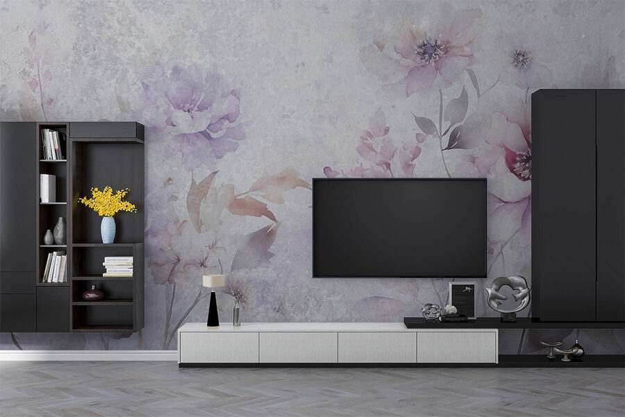 Wall murals Painting of flowers on a white background - Image 3