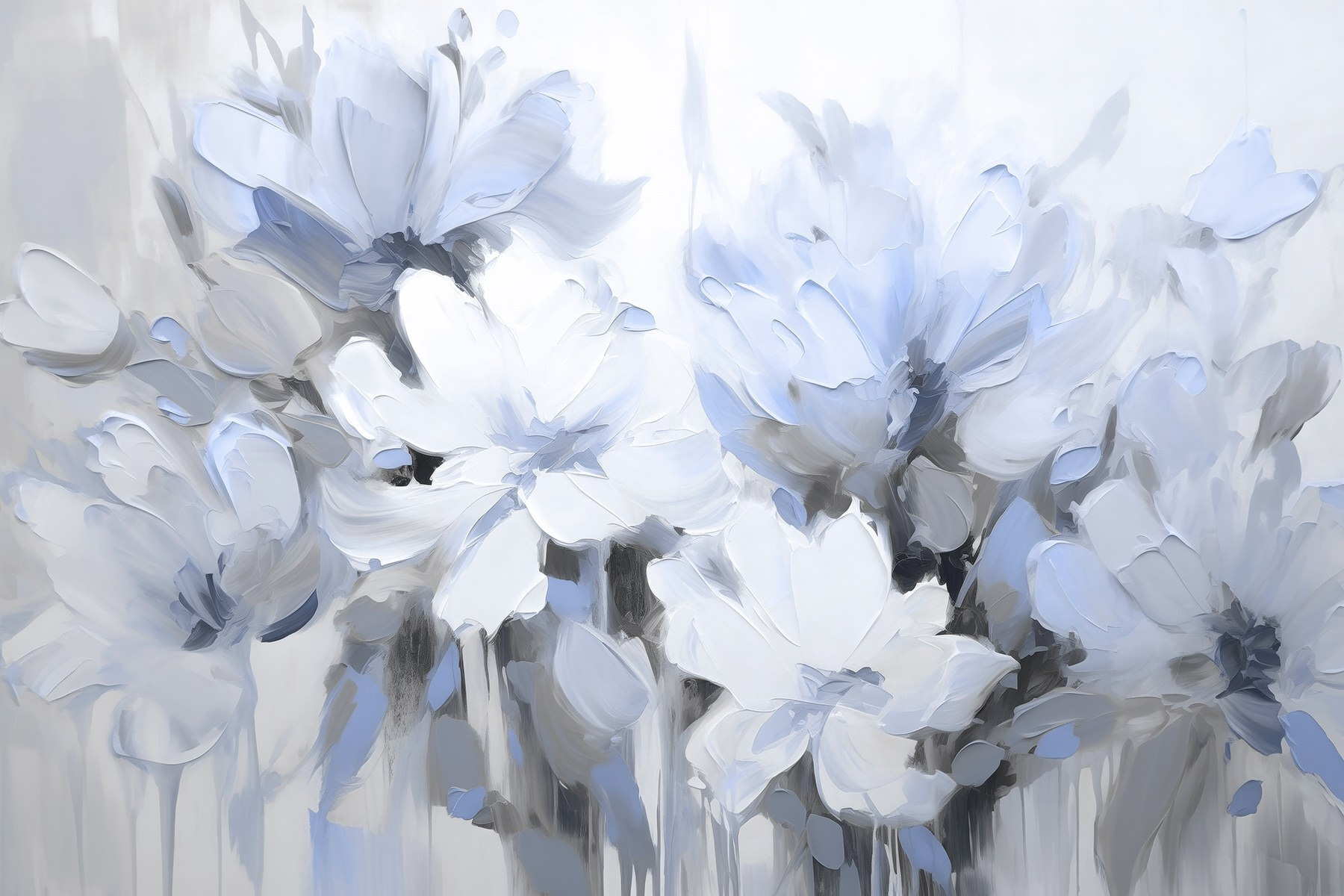 Painting of flowers on a white background Painting of flowers on a white background