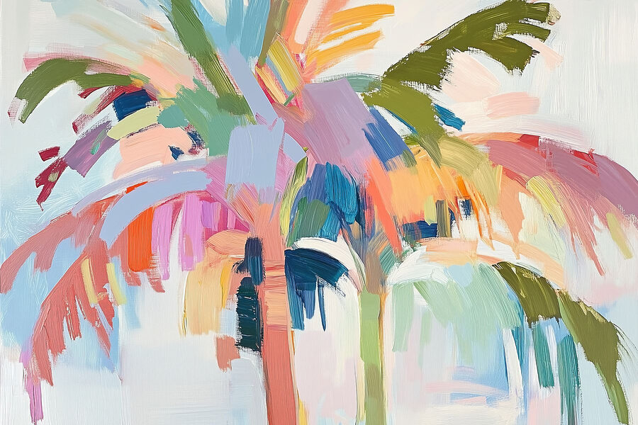 Wall murals Painting of a palm tree - Image 5