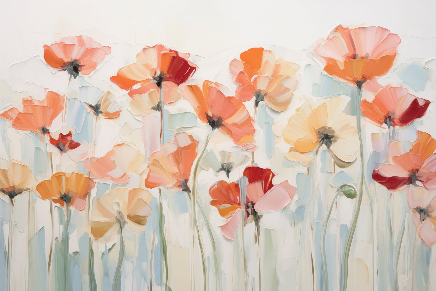 Painting of flowers on a white background