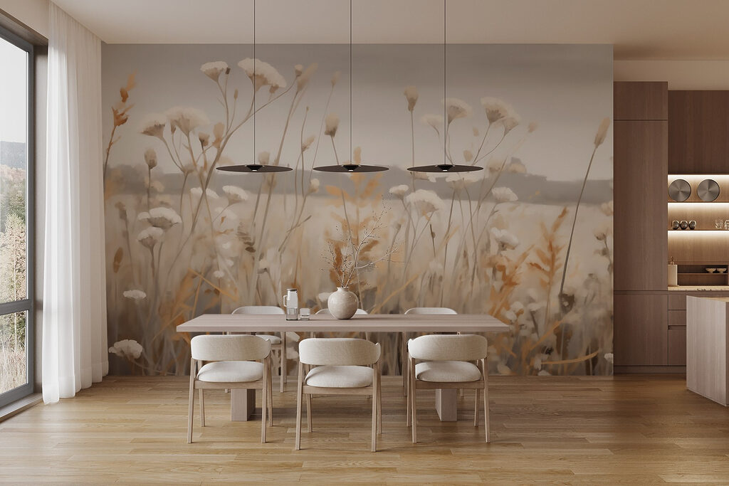 Field of flowers and grass