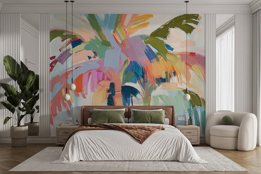 Wall murals Painting of a palm tree