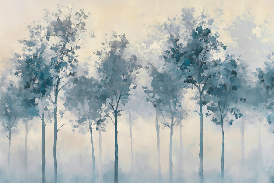 Group of trees in fog