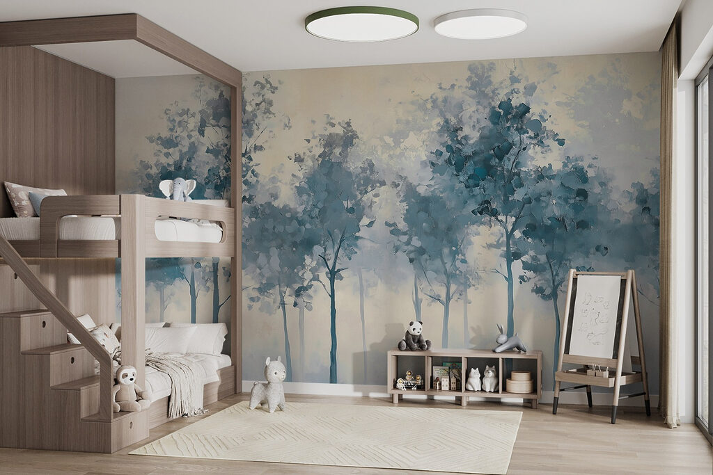 Group of trees in fog