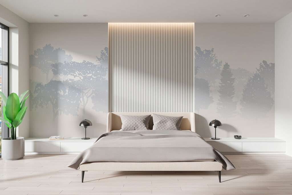 Group of trees in fog