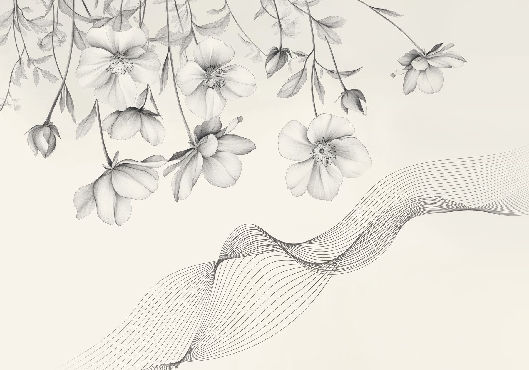 Delicate blooms with flowing lines