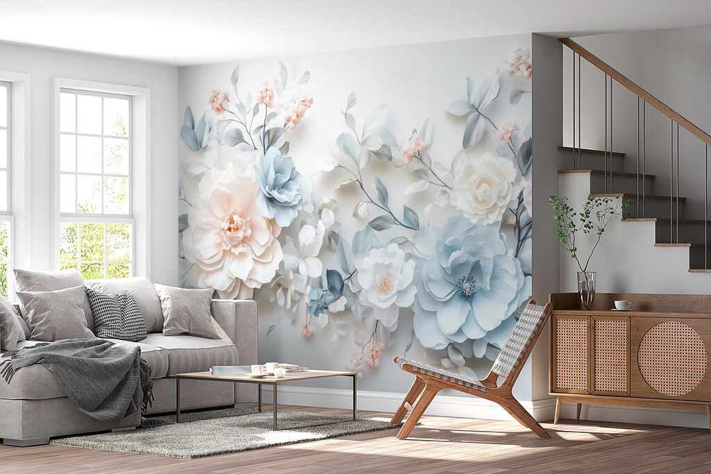 Group of flowers on a white surface Group of flowers on a white surface