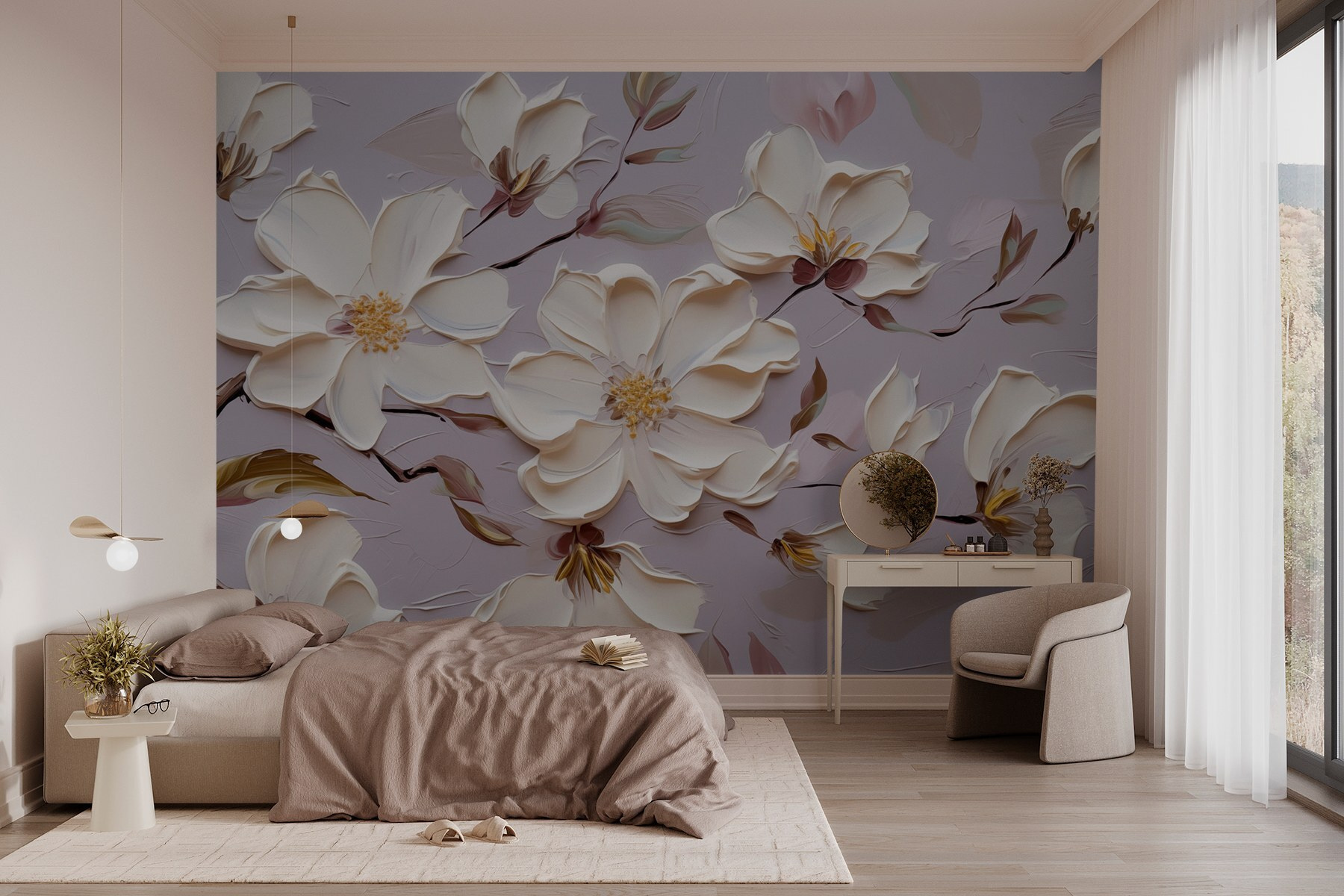 Painting of white flowers