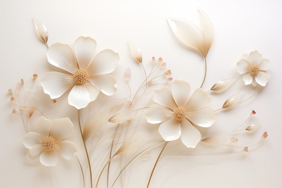 Wall murals Delicate blooms on a soft backdrop - Image 6