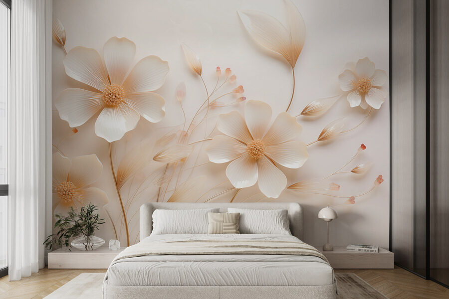 Wall murals Delicate blooms on a soft backdrop - Image 3