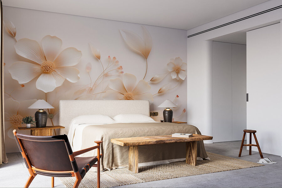 Wall murals Delicate blooms on a soft backdrop - Image 4