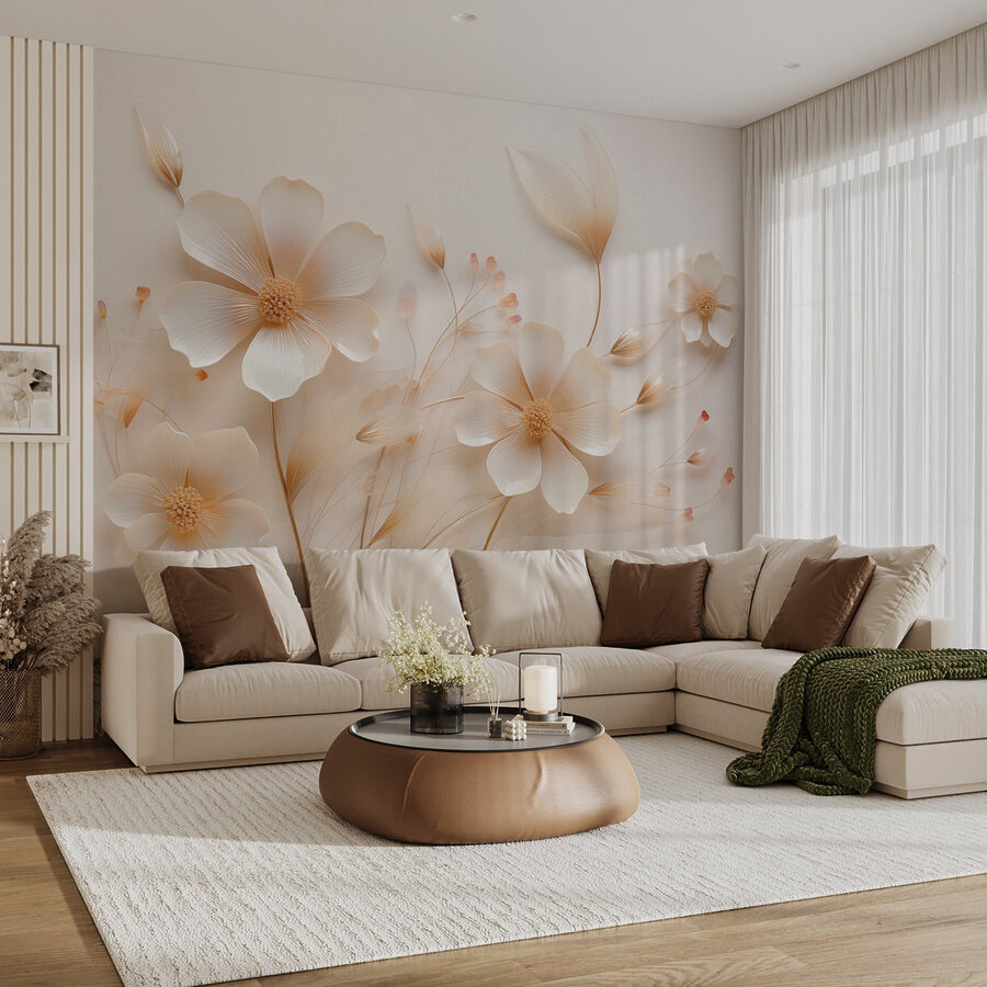 Wall murals Delicate blooms on a soft backdrop - Image 5