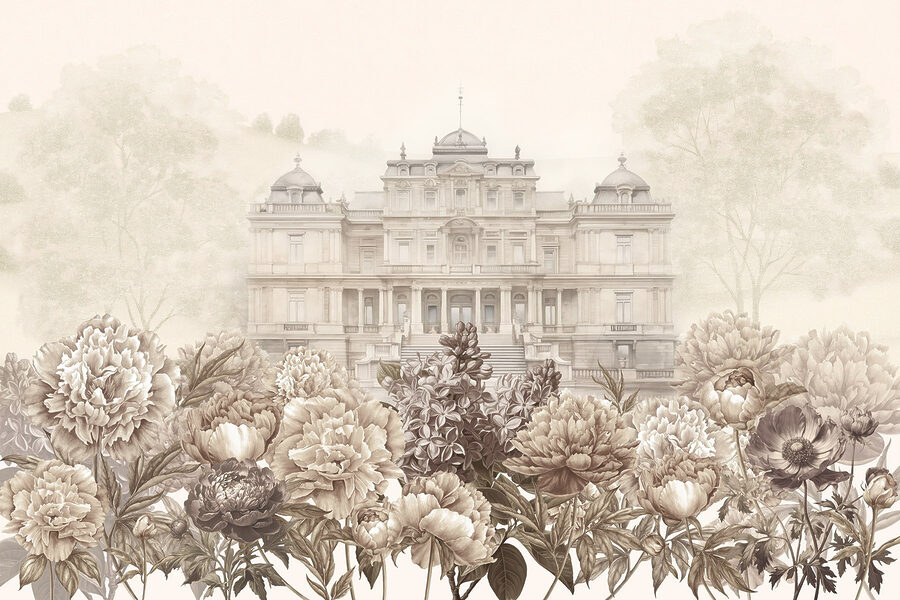 Wall murals Large white building with flowers - Image 6