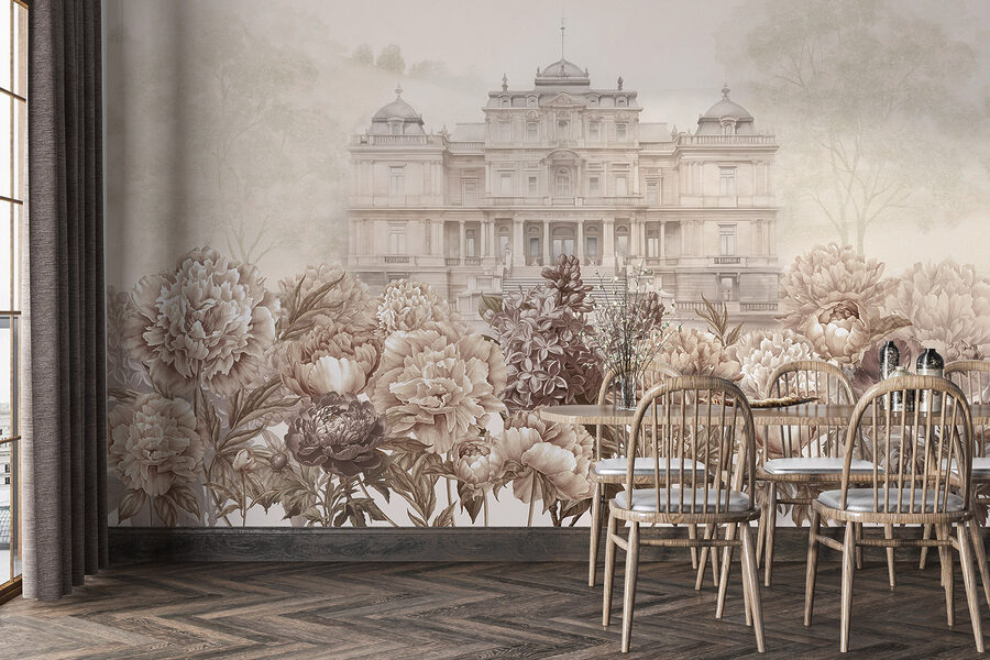 Wall murals Large white building with flowers - Image 5