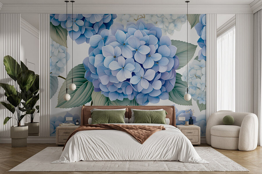 Hydrangeas in soft blue hues Hydrangeas in soft blue hues