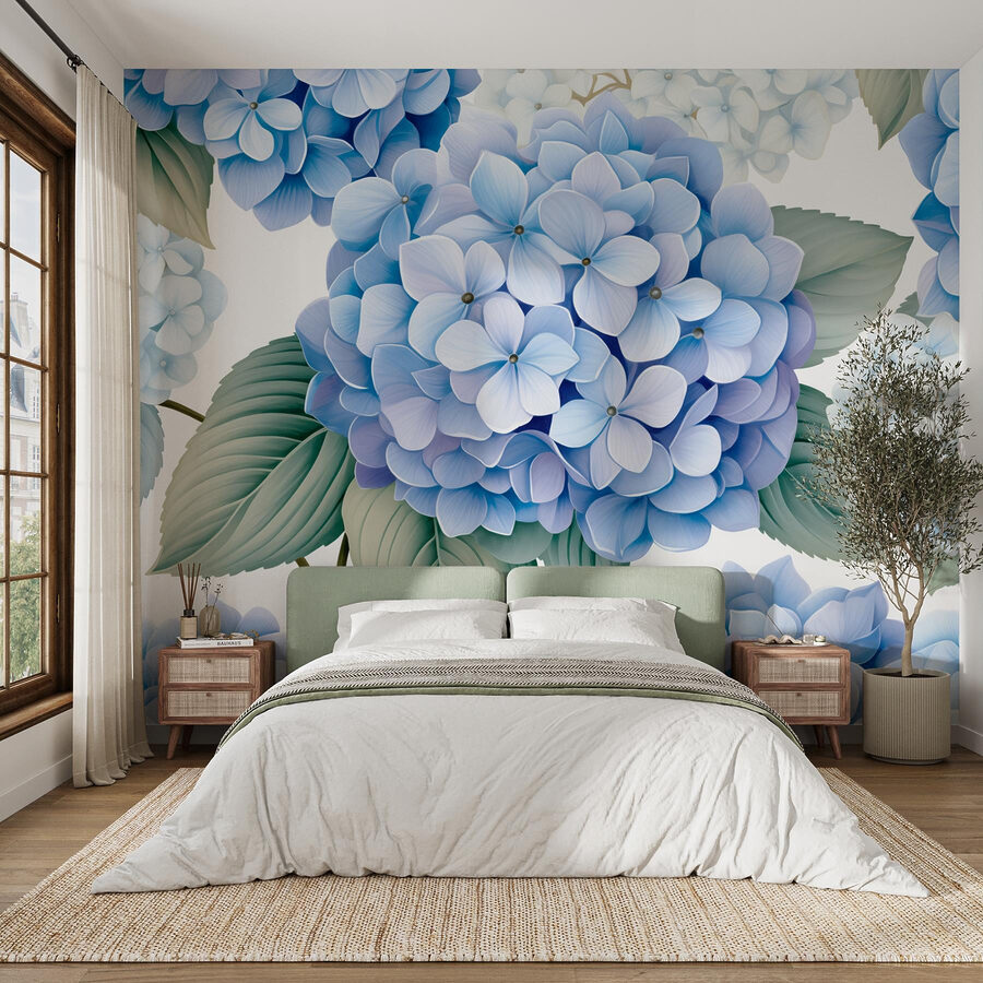 Hydrangeas in soft blue hues Hydrangeas in soft blue hues