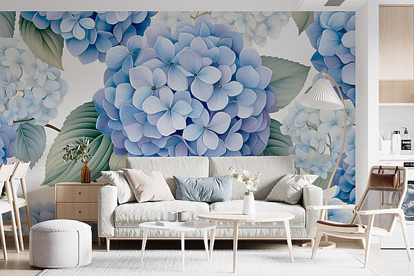 Hydrangeas in soft blue hues Hydrangeas in soft blue hues