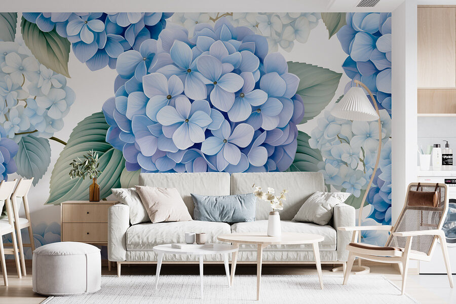 Hydrangeas in soft blue hues Hydrangeas in soft blue hues