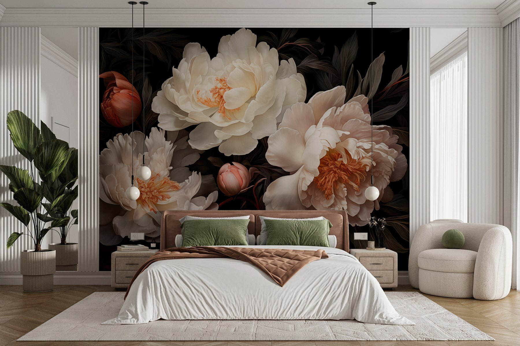 Group of white flowers Group of white flowers