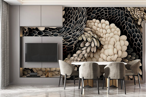 Intricate floral design in neutral tones Intricate floral design in neutral tones