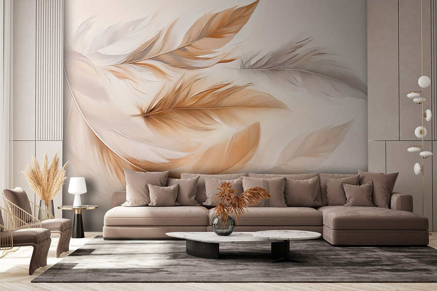 Group of feathers in different colors Group of feathers in different colors