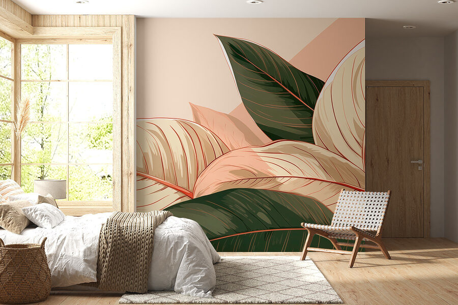 Wall murals Beautiful foliage in soft colors - Image 2