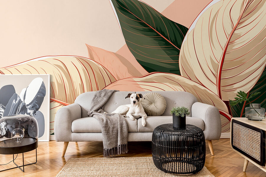Wall murals Beautiful foliage in soft colors - Image 4