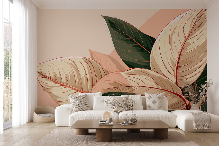 Wall murals Beautiful foliage in soft colors - Image 5