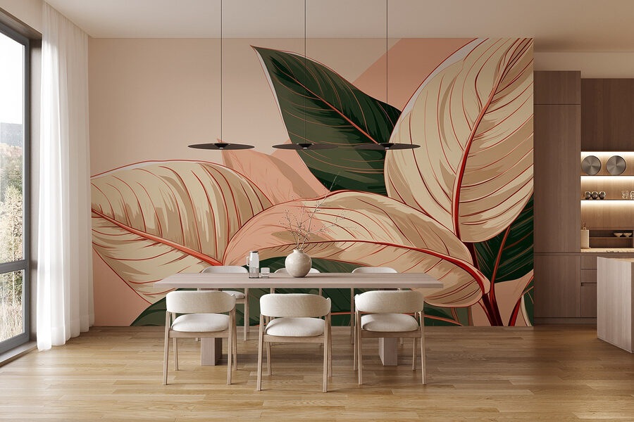 Wall murals Beautiful foliage in soft colors - Image 6