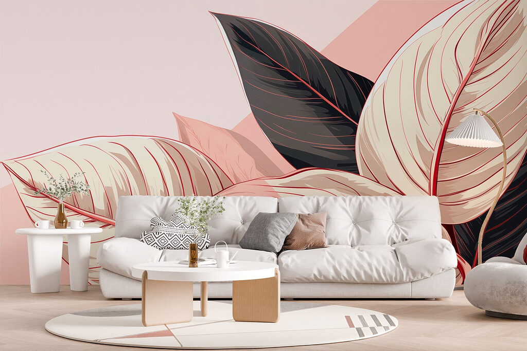 Lush leaves in soft pastel tones Lush leaves in soft pastel tones