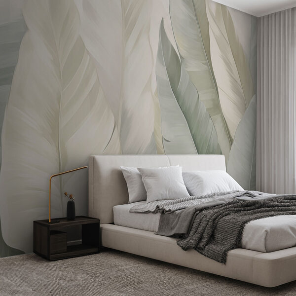 Soft green leaves in gentle layers Wall murals Soft green leaves in gentle layers