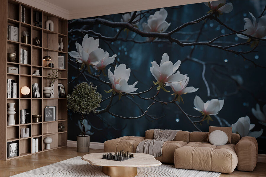 Wall murals Tree with white flowers - Image 3