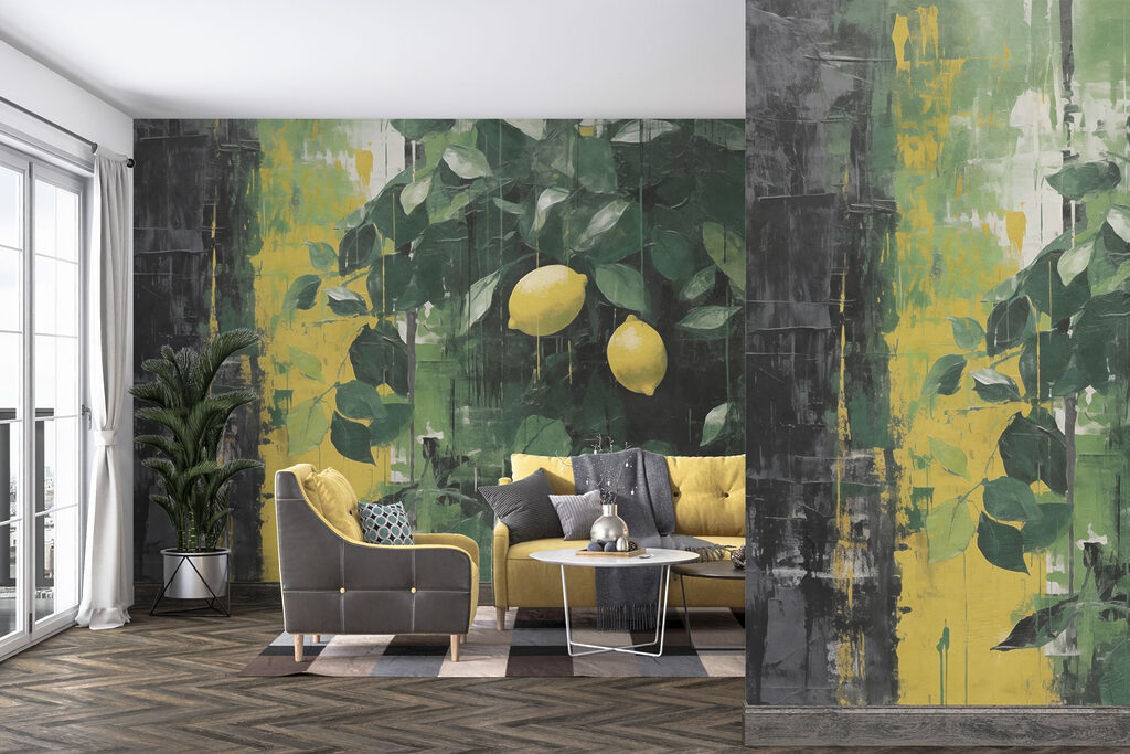 Painting of lemons from a tree Painting of lemons from a tree