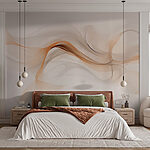 Wall mural White and brown smoke