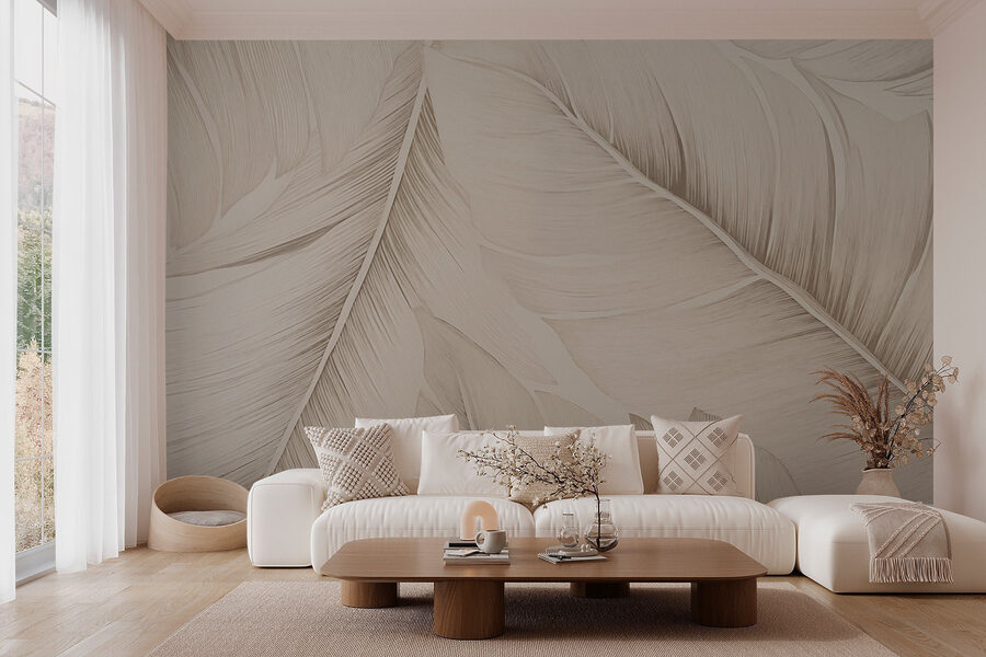 Wall murals Elegant patterns of soft leaves - Image 3