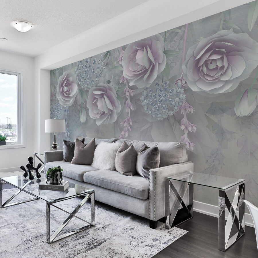 Delicate flowers in soft hues.