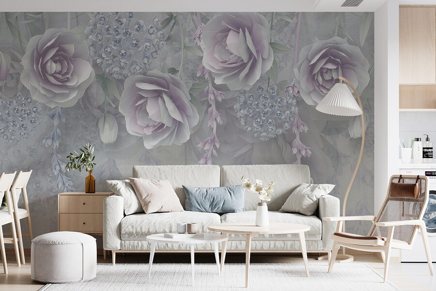 Delicate flowers in soft hues.