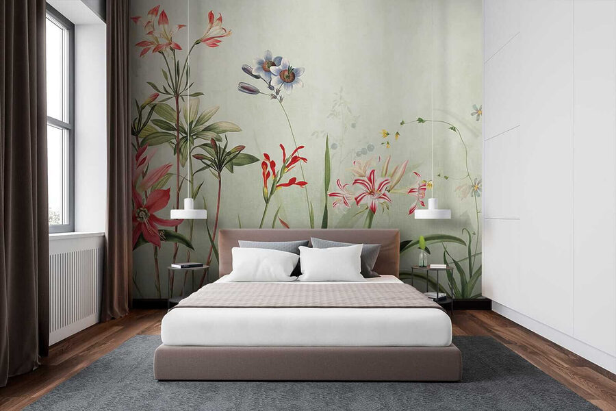 Vibrant flowers in soft green hues Vibrant flowers in soft green hues