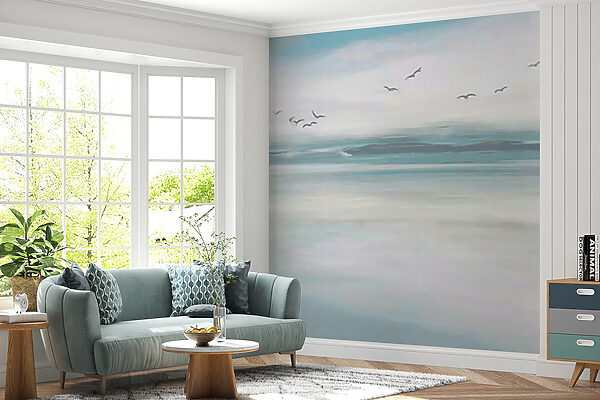 Birds flying over a body of water Birds flying over a body of water