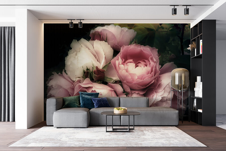 Wall murals Group of pink and white roses - Image 11
