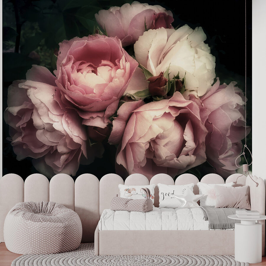 Wall murals Group of pink and white roses - Image 12