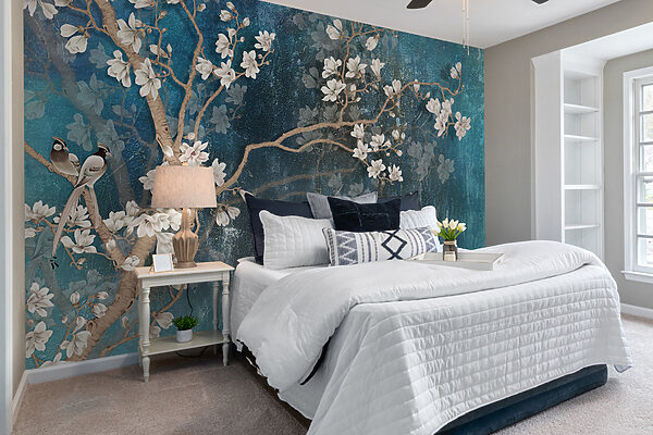 Tree branch with white flowers