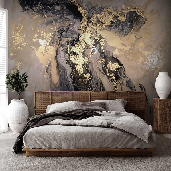 Ethereal swirls in metallic hues