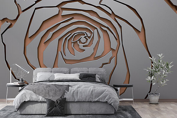 Abstract rose design in metallic texture. Abstract rose design in metallic texture.