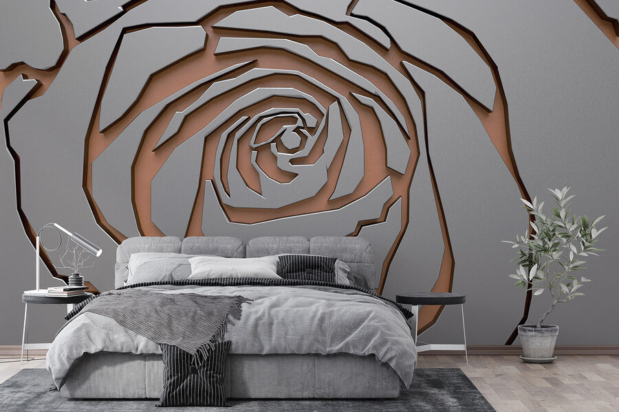 Abstract rose design in metallic texture. Abstract rose design in metallic texture.