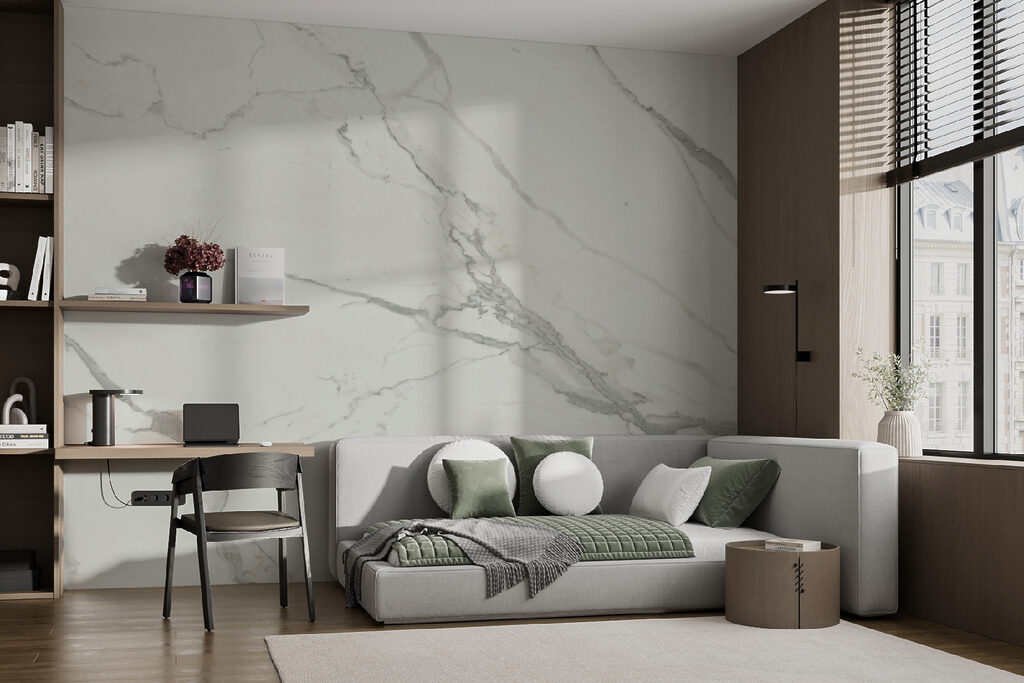 White marble with gray veins White marble with gray veins