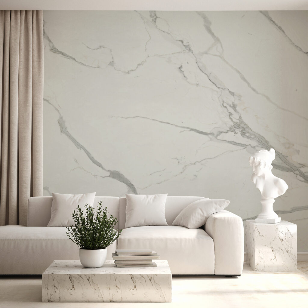 White marble with gray veins White marble with gray veins