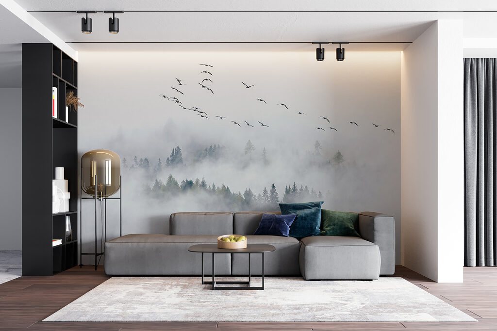 Birds flying in the sky