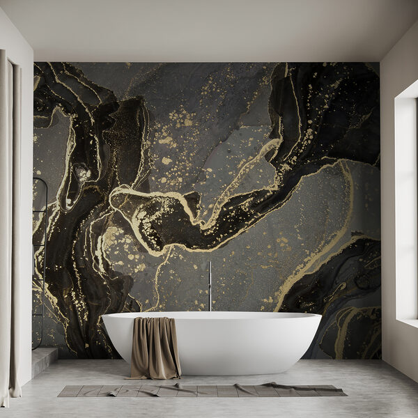 Elegant marbled black and metallic swirls. Elegant marbled black and metallic swirls.