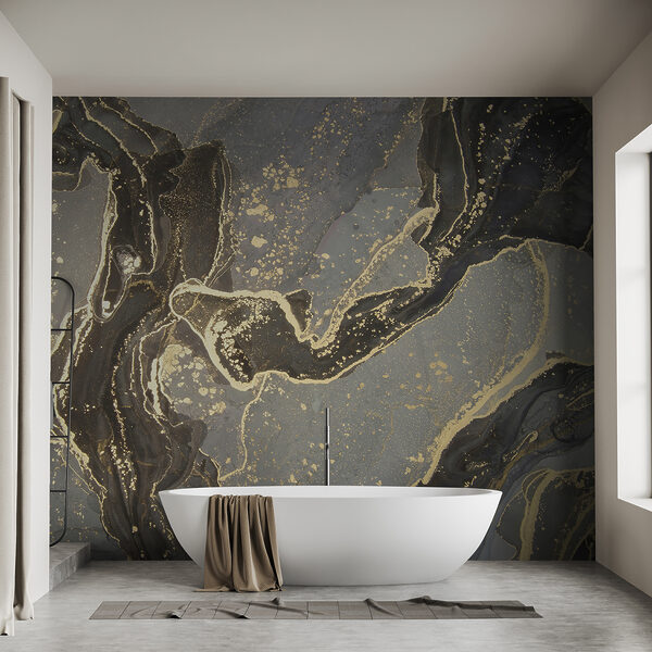 Elegant marbled black and metallic swirls. Elegant marbled black and metallic swirls.